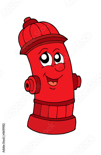 Cute red fire hydrant