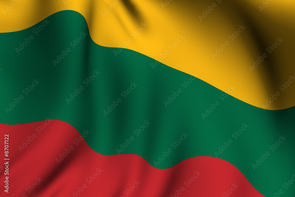 Obraz premium Rendered Lithuanian Flag