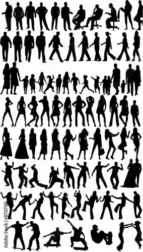 People silhouettes, work with vectors
