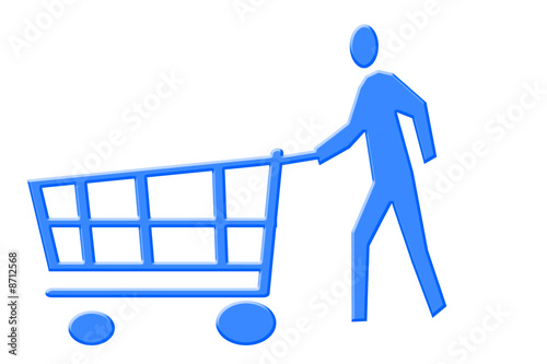 man with shoping cart