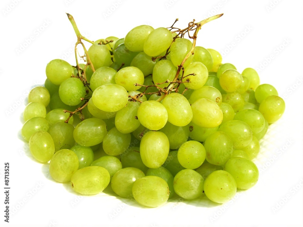 Grapes on white