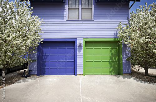 Blue & Green Garage Doors