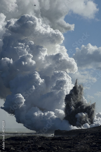 Kilauea Volcano enters ocean, Kalapana, Hawaii