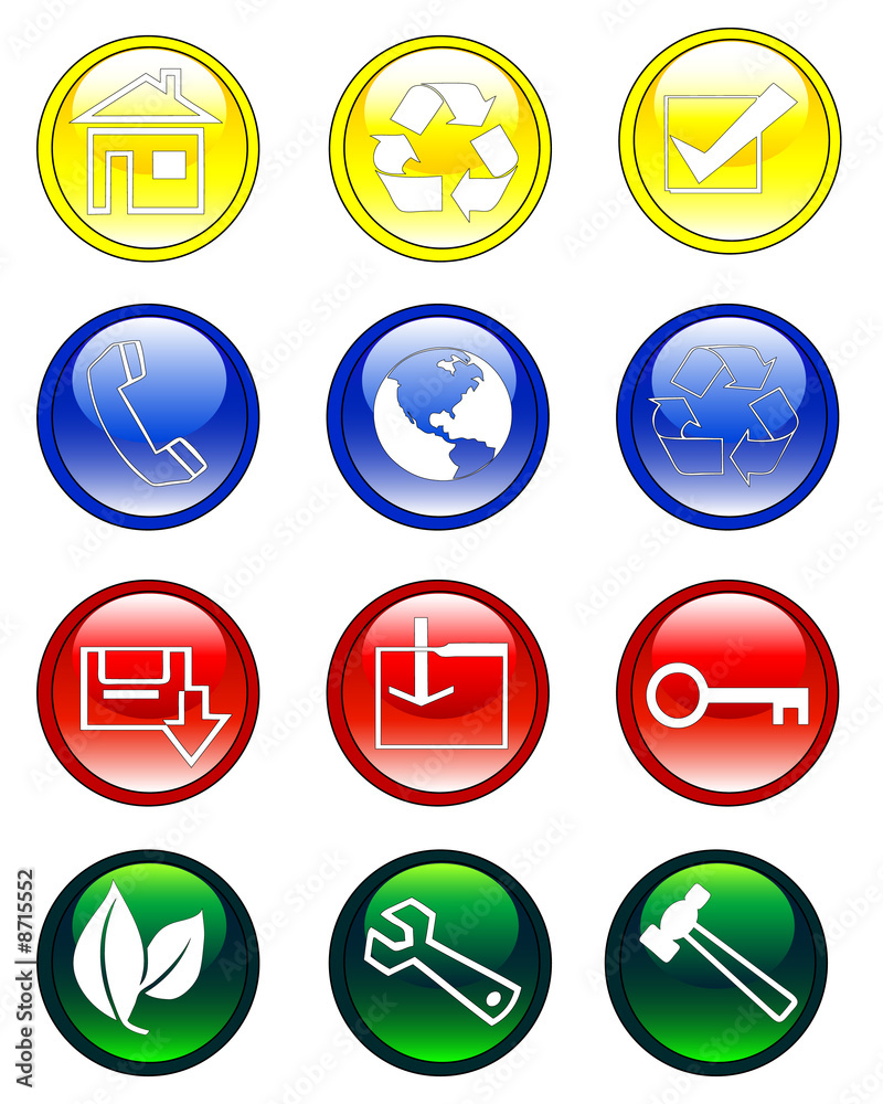 Fototapeta premium glossy colorful icons