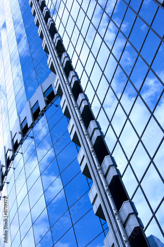 Glass wall of business center