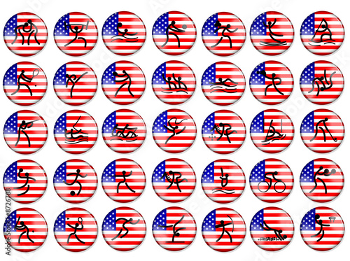 Olimpic summer game simbols USA flag