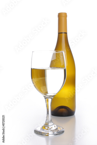 Wine bottle with a glass