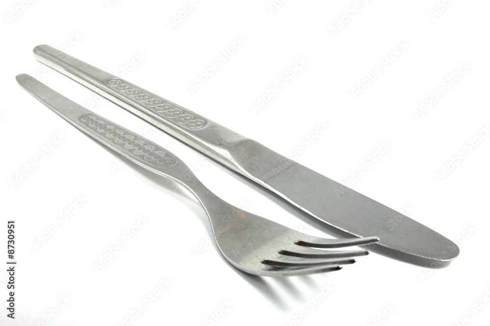 Knife and Fork isolated on white Knife and Fork isolated on white