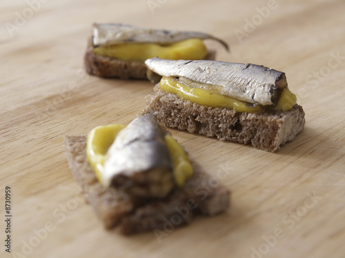 Smoked sardines.