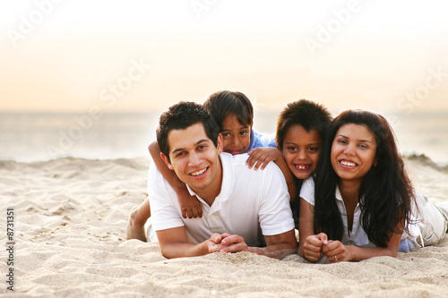 Happy Family Enjoying a Vacation
