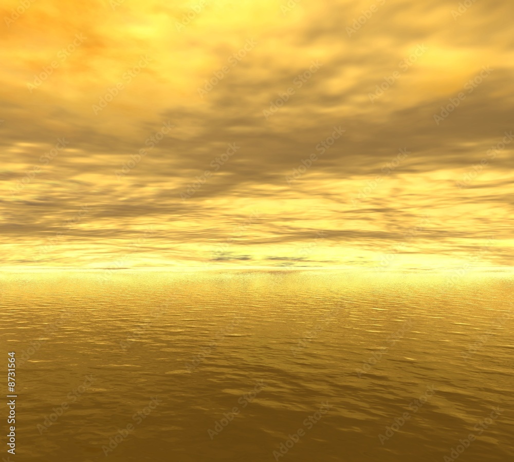 Fototapeta premium sky and sun reflected in water