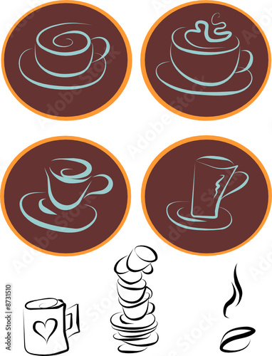 Kaffee Vector Illustration mit Kaffeetasse