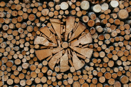 Brennholz mit Muster