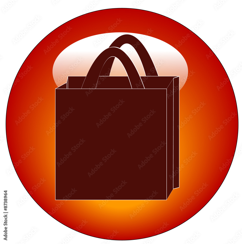 red icon or button for shopping bag red icon or button for shopping bag
