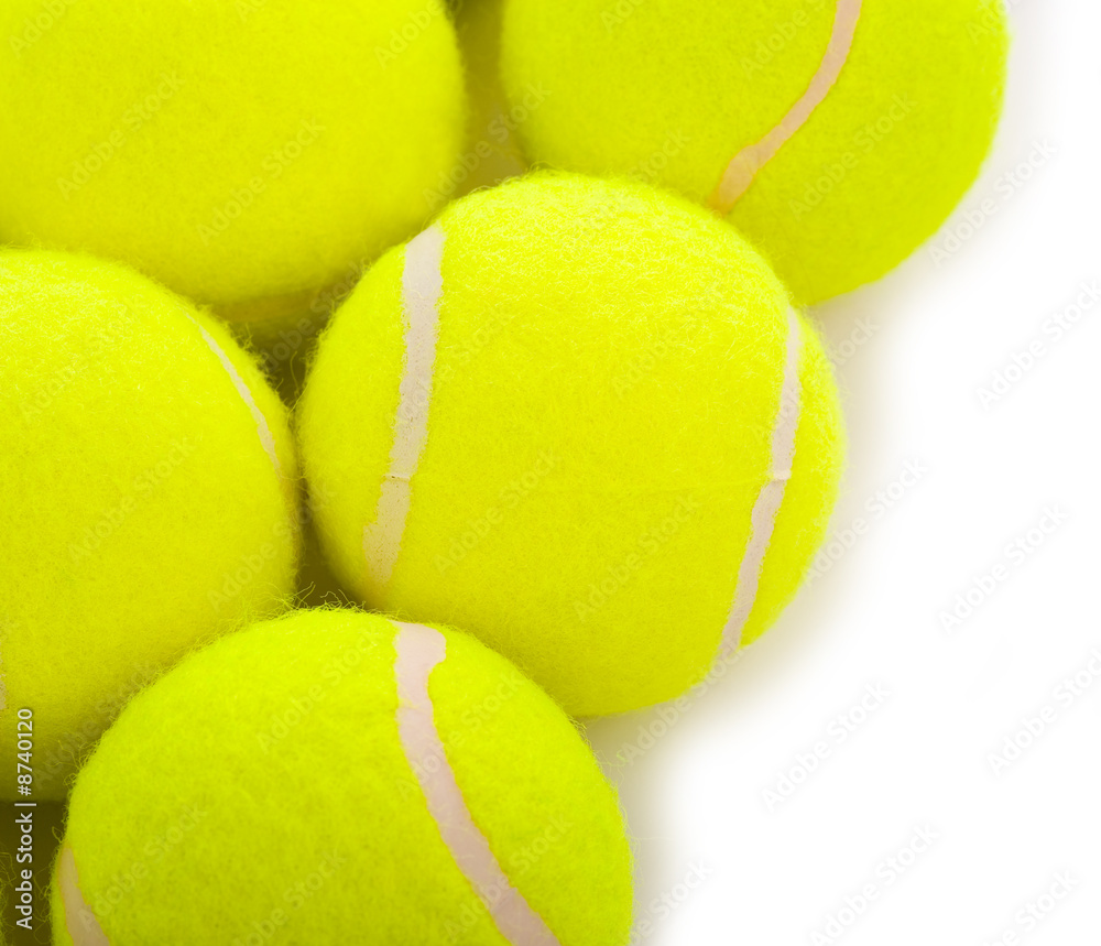 Tennis Balls on White