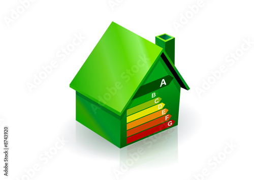 Maison verte et bonne performance énergétique (reflet) photo