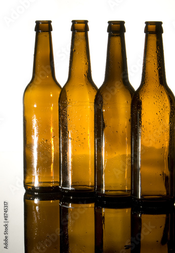 Abstract beer bottles