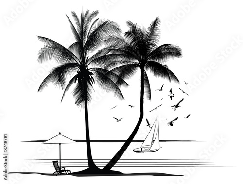 illustration of a beach landscap