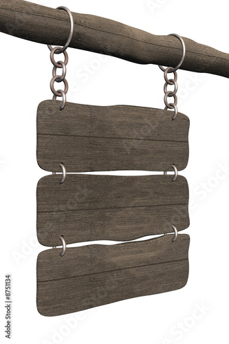 Old board hanging on a circ...
