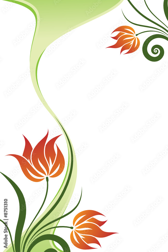 Naklejka premium Vector Floral Wave