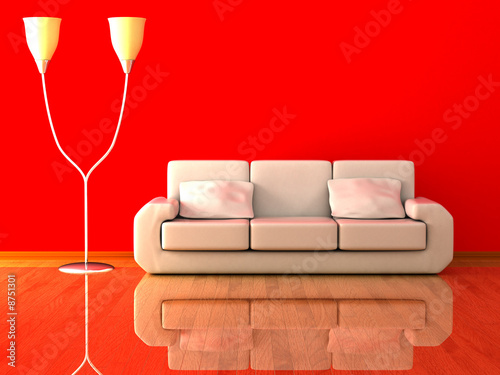 Interior of a living room. ...