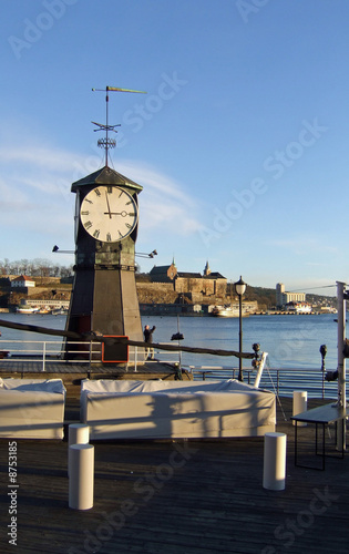 Canvas Print harbour clock