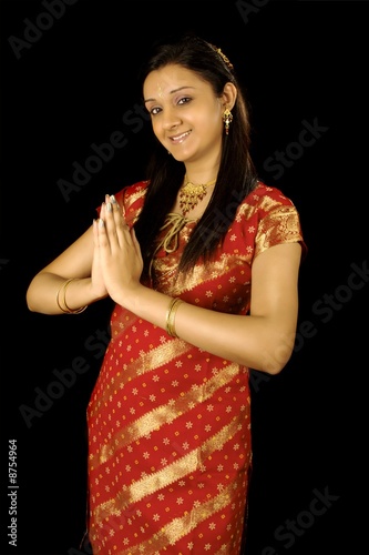 Asian girl in tradition pose and sari