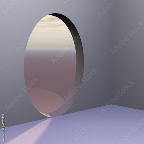 Fototapeta Naklejka Na Ścianę i Meble -  Corner Oval Abstract Door