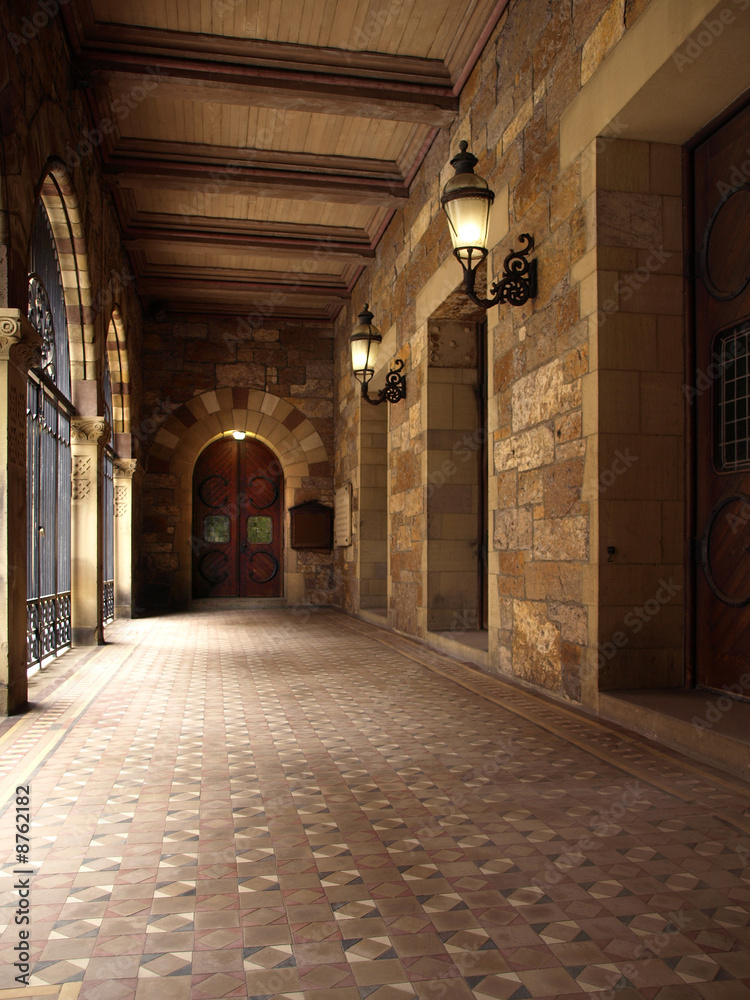 Fototapeta premium Historic Church Outdoor Hallway