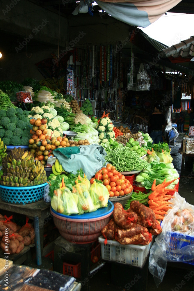 Au marché, des fruits exotiques