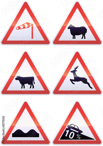 Panneaux de signalisation métal de danger (détouré)