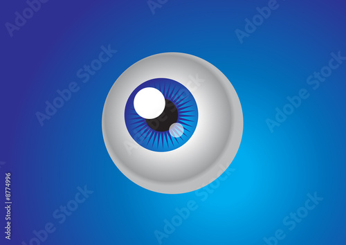 Blue eye on blue background