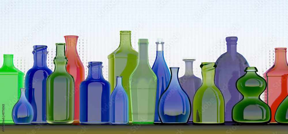 Colorful glass bottles collection Colorful glass bottles collection