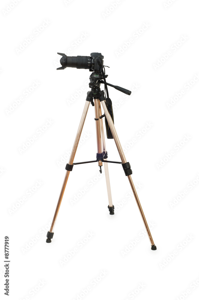 Triopod camera isolated on the white background Triopod camera isolated on the white background
