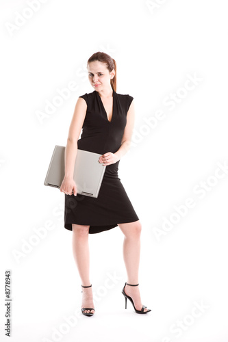 Caucasian businesswoman with laptop © arekmalang