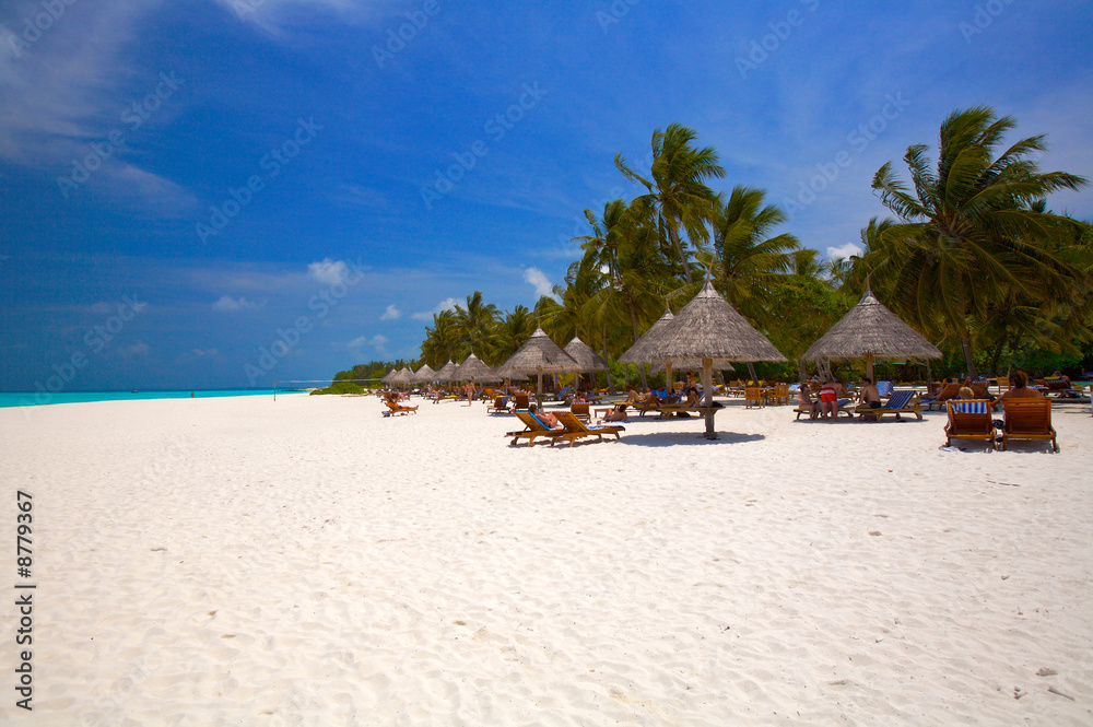 Tropical sand beach, Ari-Atoll. Maldives