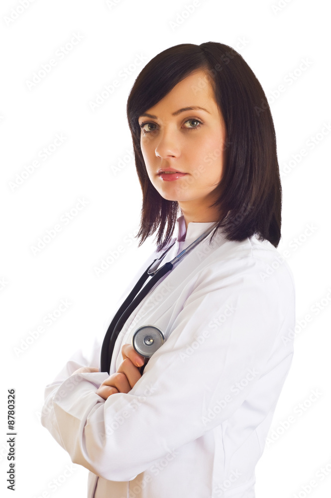Female doctor isolated on the white background Female doctor isolated on the white background