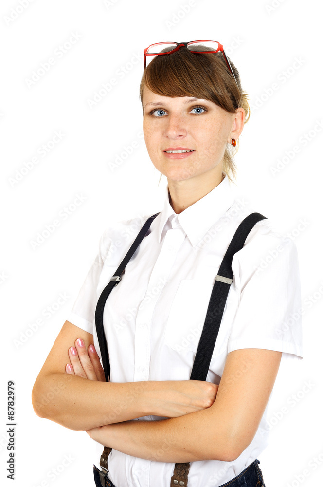 young pretty working woman