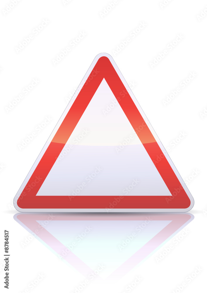Panneau de danger vierge (reflet métal) Panneau de danger vierge (reflet métal)