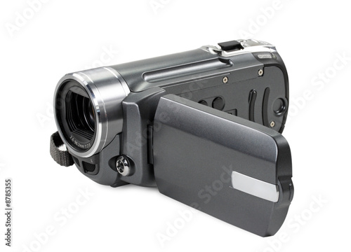 Digital camcorder isolated on white background