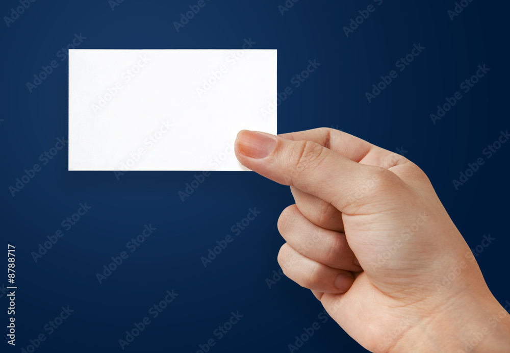 Paper card in hand Paper card in hand
