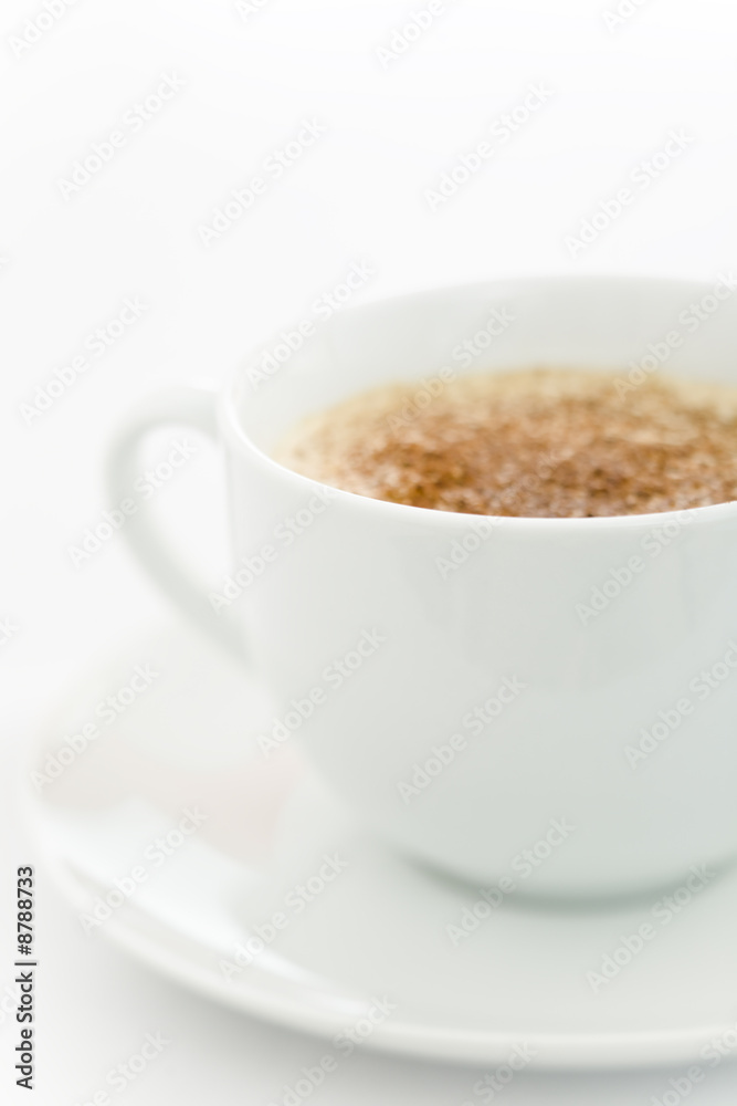 White coffee cup (very shallow DOF, focus on cup edge) White coffee cup (very shallow DOF, focus on cup edge)