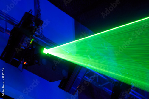 Laser installation for creation of light effects on musical show
