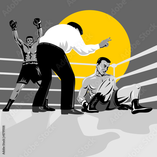 Boxer being counted out