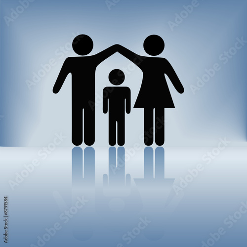 Mother Father Child Family Security Arms Roof