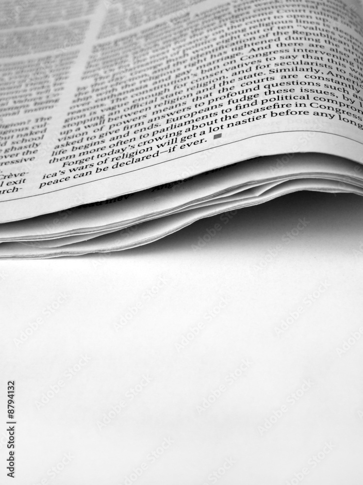 Fototapeta premium Close up of new paper article