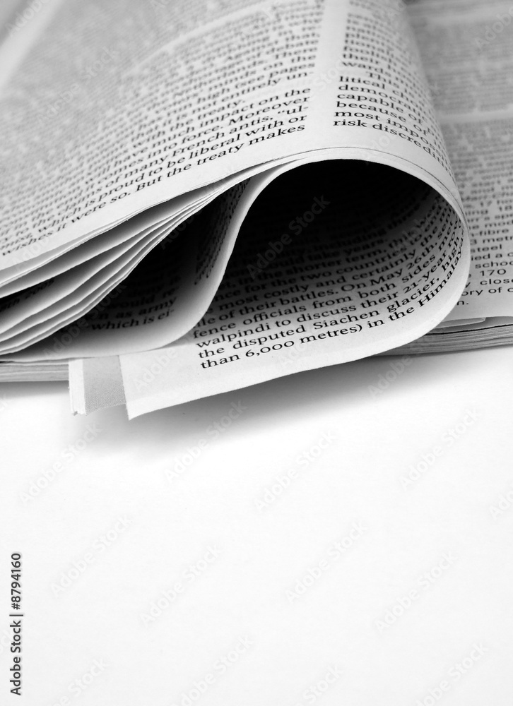 Fototapeta premium Close up of new paper article