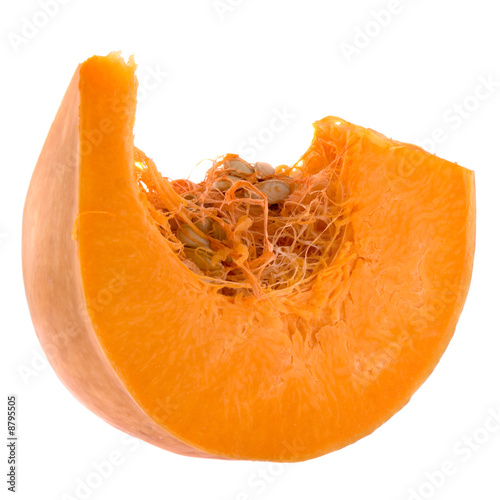 Piece of pumpkin isolated on white