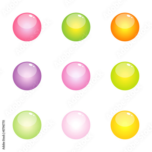 Set of buttons - glass effect