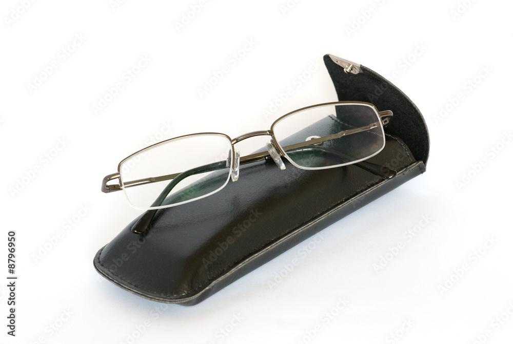 Spectacles and spectacle-case isolated on white. Spectacles and spectacle-case isolated on white.